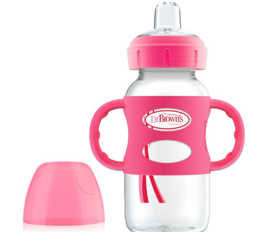 Dr Brown’s 270ml Sippy Spout Bottle w Silicone Handle (Assorted Designs)
