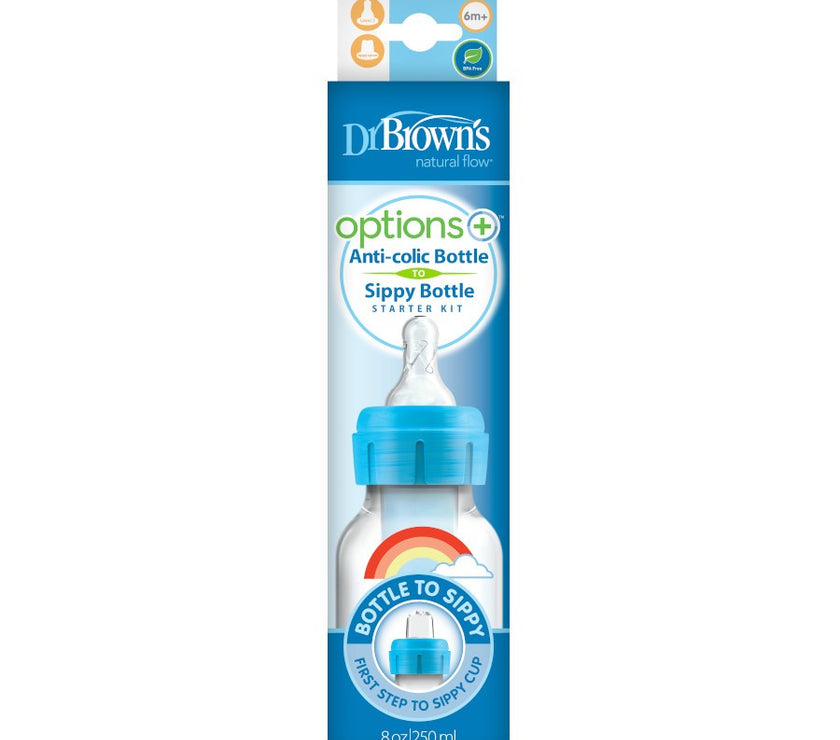 Dr. Brown’s Natural Flow Options+ Sippy Bottle Starter Kit (Assorted Designs)