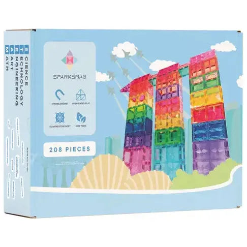SparksMag Classic 208 Pcs Grande Magnetic Tiles Set
