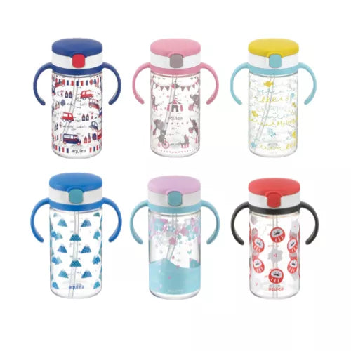 Richell Aqulea Clear Straw Bottle Mug (320ml)