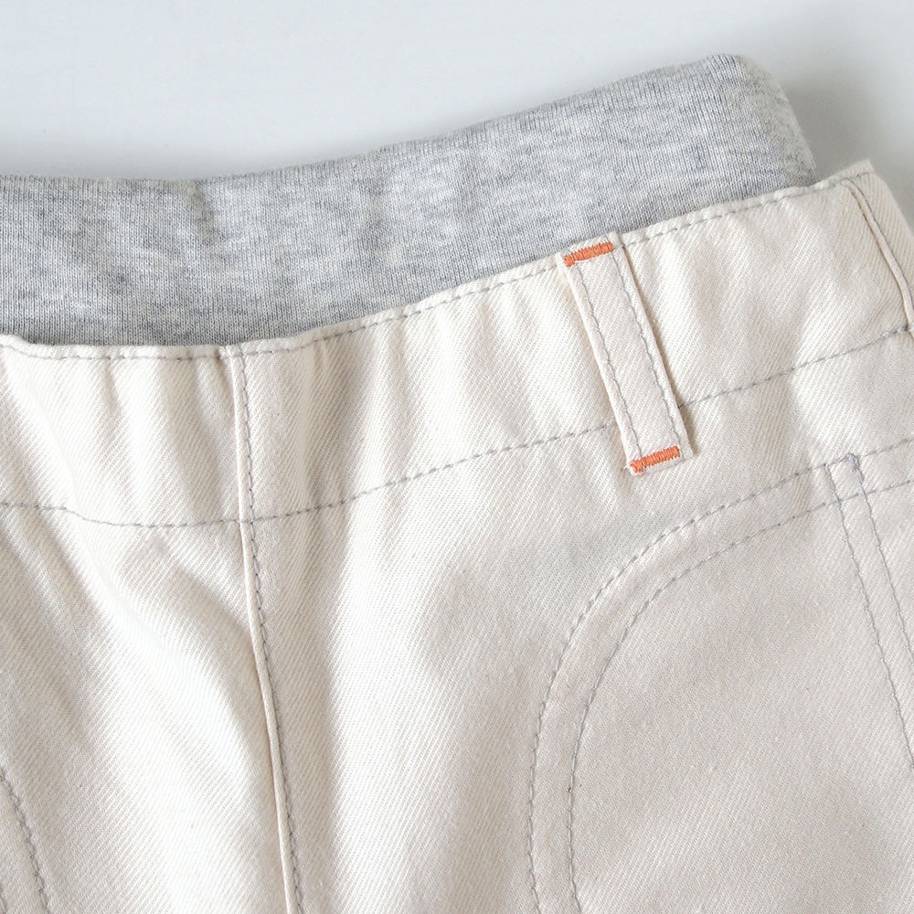 10mois Organic Denim Pants - White | Little Baby.