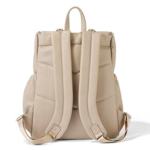 OiOi Dimple Faux Leather Nappy Backpack - Oat
