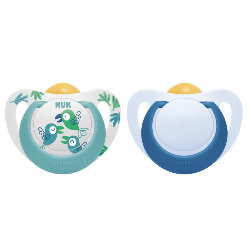 NUK Star Day Latex Soother Twin Pack (Assorted Designs)