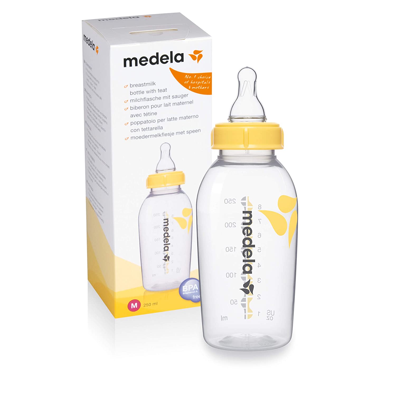 Medela Breastmilk Bottle 250ml with Teat M Flow | Little Baby.