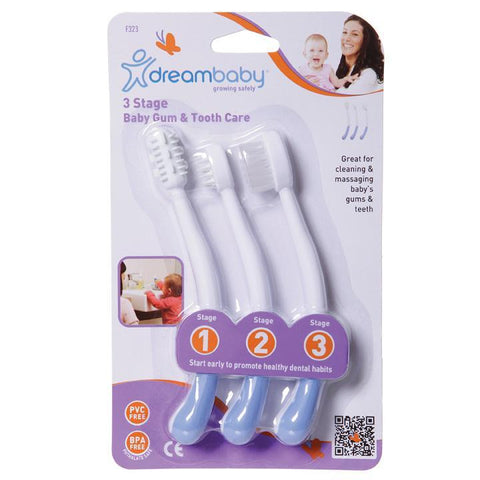 Dreambaby Toothbrush Set 3 Stage - Blue DB00323 | Little Baby.