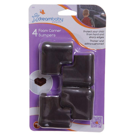 Dreambaby Foam Corner Bumpers 4pk - Brown DB00813 | Little Baby.