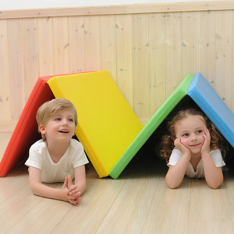 Foldaway Playmat SG, 240 x 140 x 4cm (Rainbow) | Little Baby.