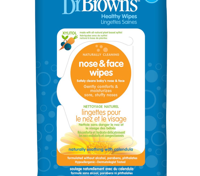 Dr. Brown’s Xylitol Nose & Face Wipes 30pcs