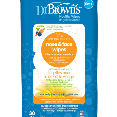 Dr. Brown’s Xylitol Nose & Face Wipes 30pcs