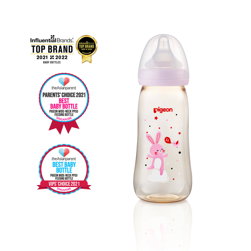 Pigeon SofTouch PPSU Nursing Bottle - 330ml (Pink Rabbit)-1