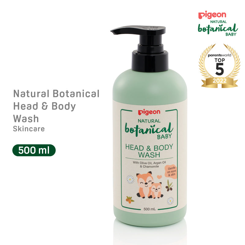 Pigeon Natural Botanical Baby 2 in 1 Head & Body Wash 500ml x2