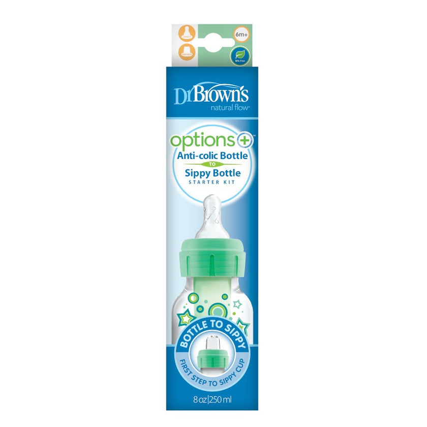Dr. Brown’s Natural Flow Options+ Sippy Bottle Starter Kit (Assorted Designs)