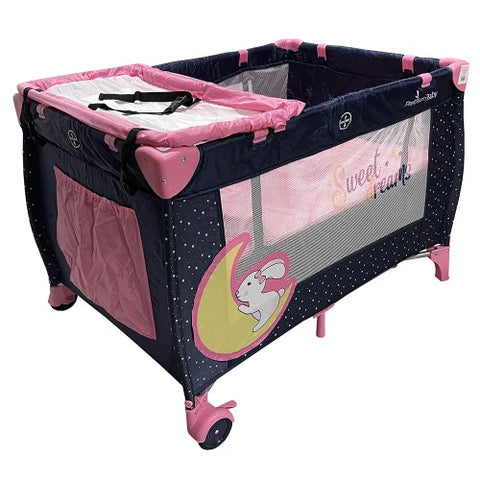 Lucky Baby S11 Premium Travel Playpen + Canopy - Pink
