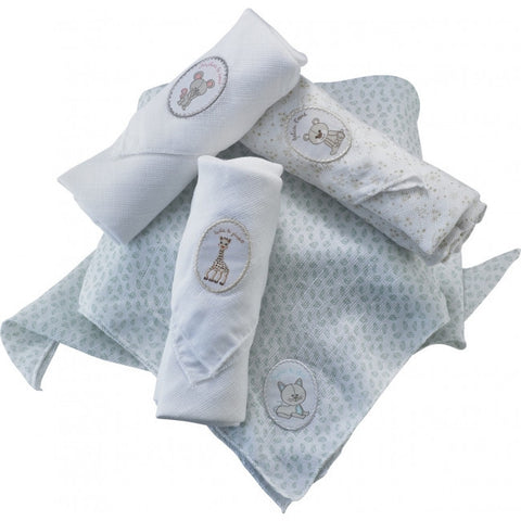 Sophie the giraffe Swaddling Cloth Set (4 pieces) | Little Baby.