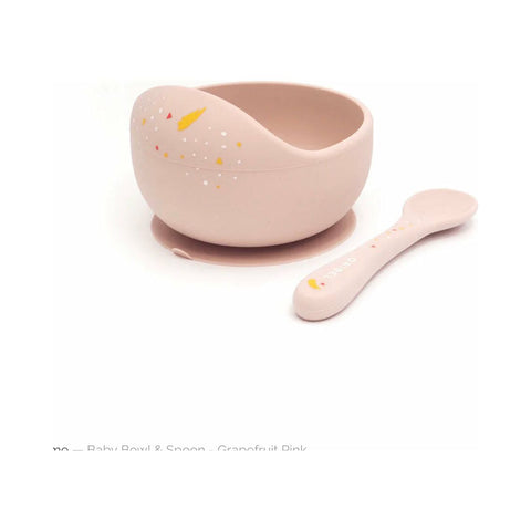 Oribel Baby Bowl & Spoon - Grapefruit Pink