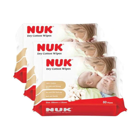 NUK Dry Cotton Wipes (80s x 3) - Pre Order ETA May 23