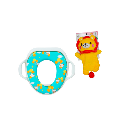 Smart Angel Soft Potty Seat With Handle + Hand Puppet Toy (Lion)