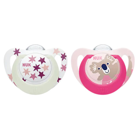 NUK Star Day & Night Silicone Soother (Assorted Designs)