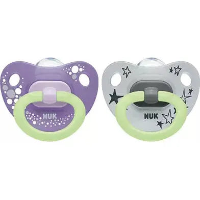 NUK Happy Night Silicone Soother (Assorted Designs)