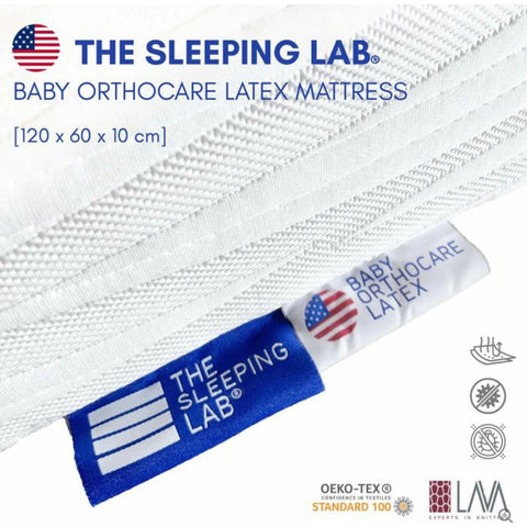 The Sleeping Lab Baby OrthoCare Latex (Micro-Tencel Fabric) Mattress - 120x60x10cm