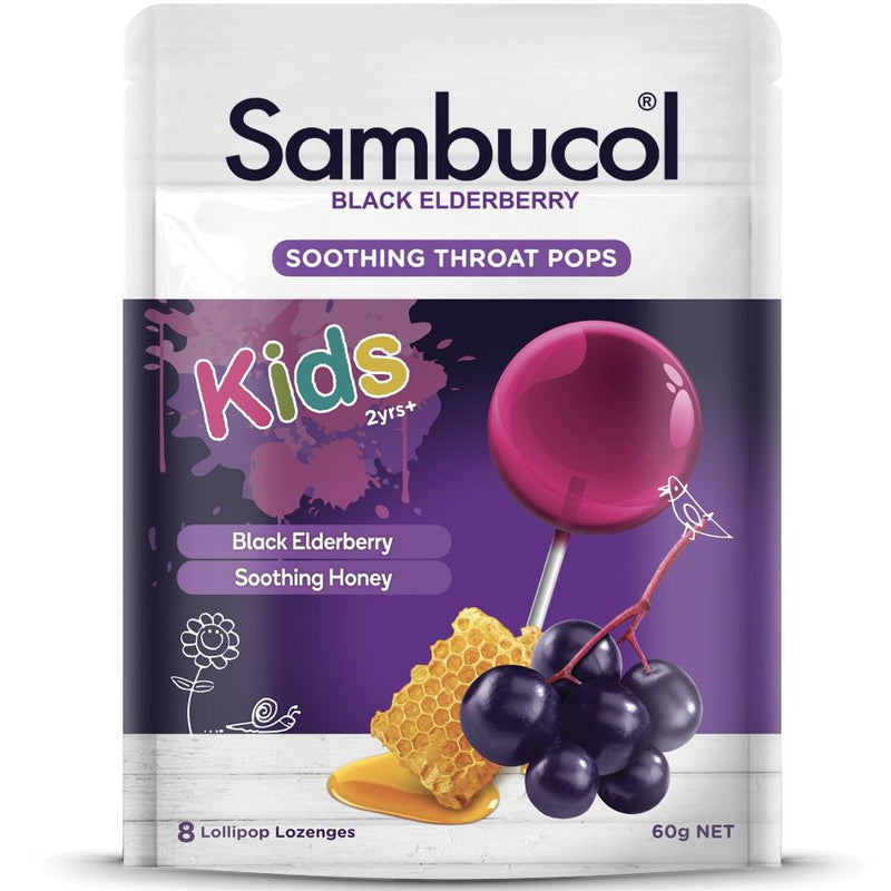 Sambucol Soothing Throat Pops for Kids, 8 pops. Expiry 01/23-1