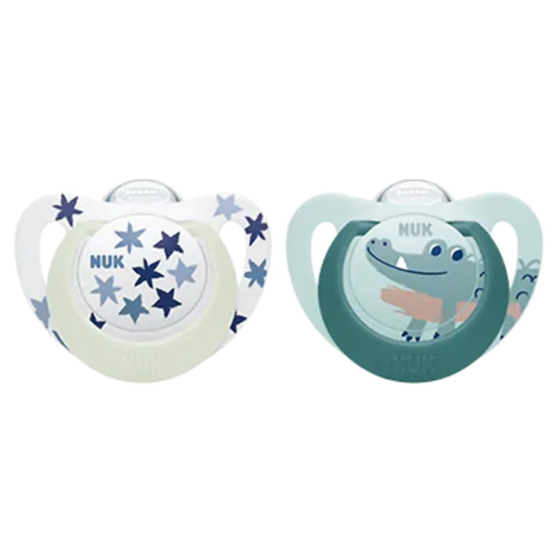 NUK Star Day & Night Silicone Soother (Assorted Designs)