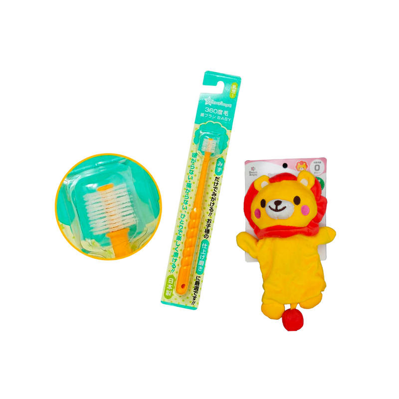 Smart Angel Toothbrush 360 Bristles + Hand Puppet Toy (Lion)-1