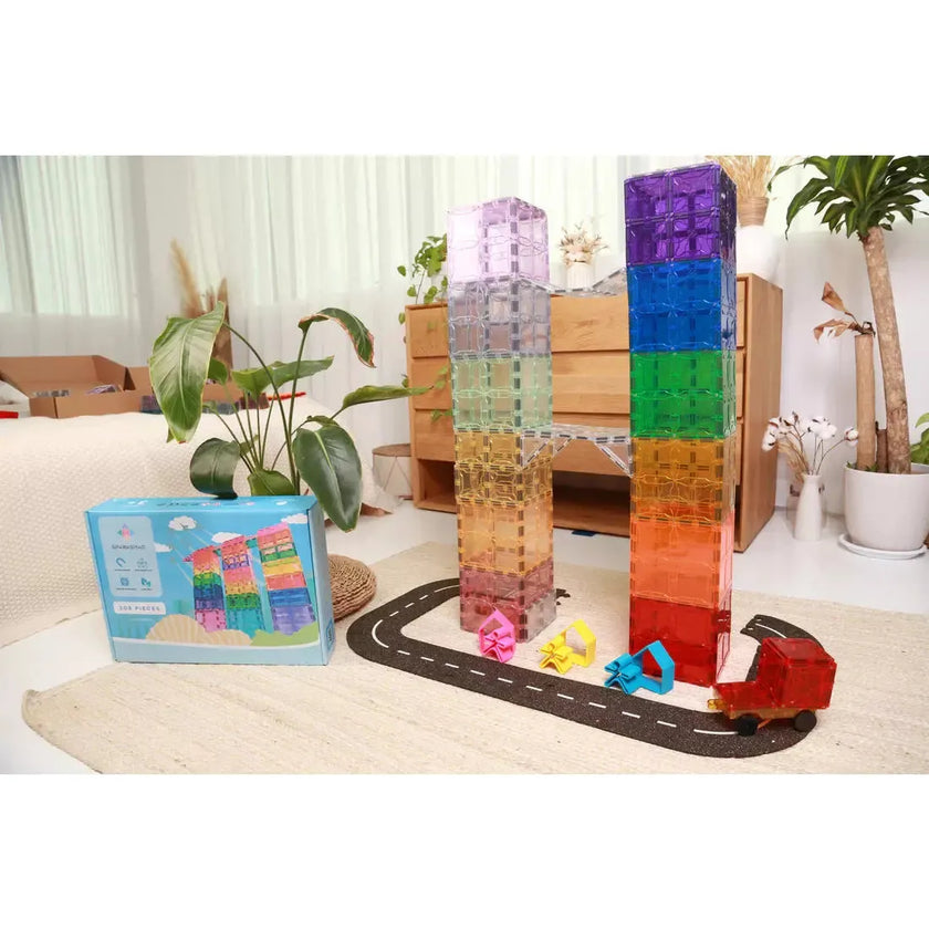 SparksMag Light 208 Pcs Grande Magnetic Tiles Set