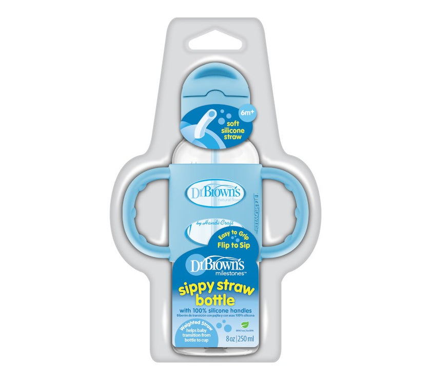Dr. Brown’s PP Narrow Sippy Straw Bottle w Silicone Handles (Assorted Designs
