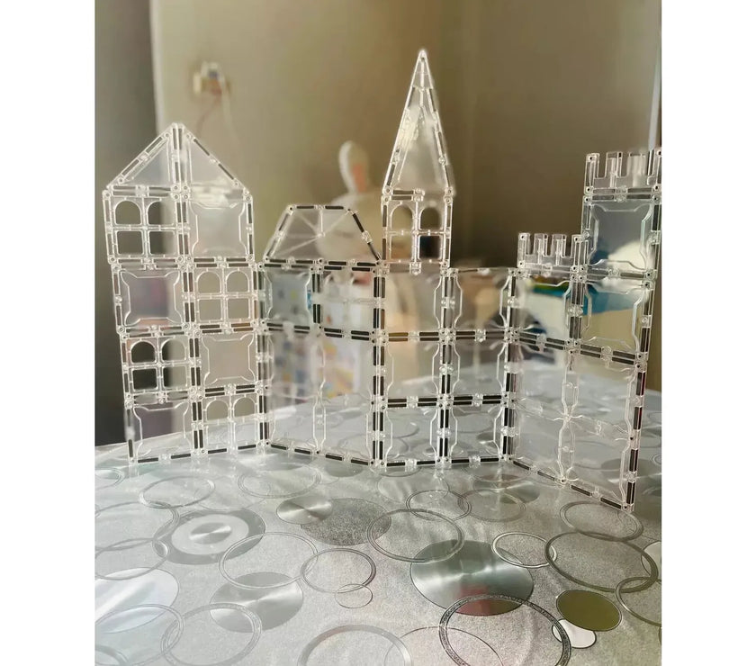 SparksMag Transparent 104 Pcs Petite Magnetic Tiles Set