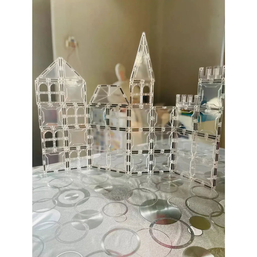 SparksMag Transparent 104 Pcs Petite Magnetic Tiles Set