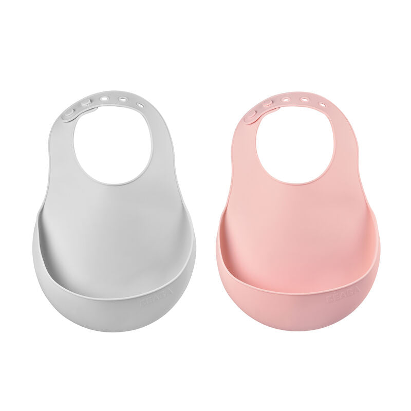 Beaba Set-of-2 Silicone Bibs (Assorted Colours)-3