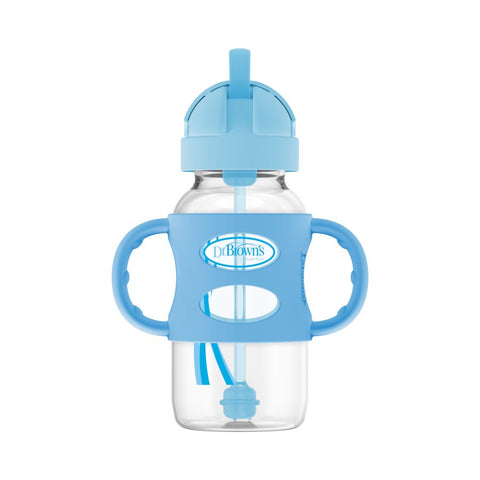 Dr. Brown’s 270ml Wide-Neck Sippy Straw Bottle w Silicone Handle (Assorted Designs)