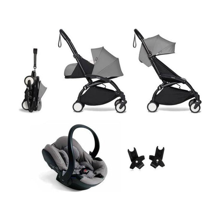 BABYZEN YOYO² Travel System - Grey bundle (car seat + fabric pack with frame) | Little Baby.