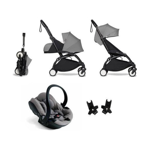 BABYZEN YOYO² Travel System - Grey bundle (car seat + fabric pack with frame) | Little Baby.