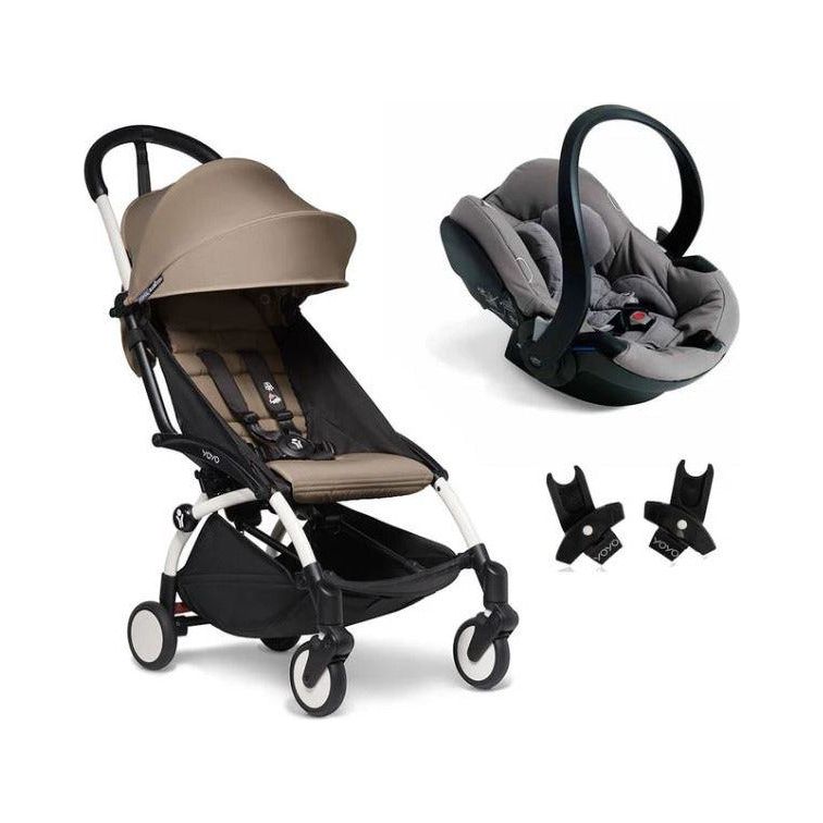 BABYZEN YOYO² Travel System - Taupe bundle (car seat + fabric pack with frame) | Little Baby.