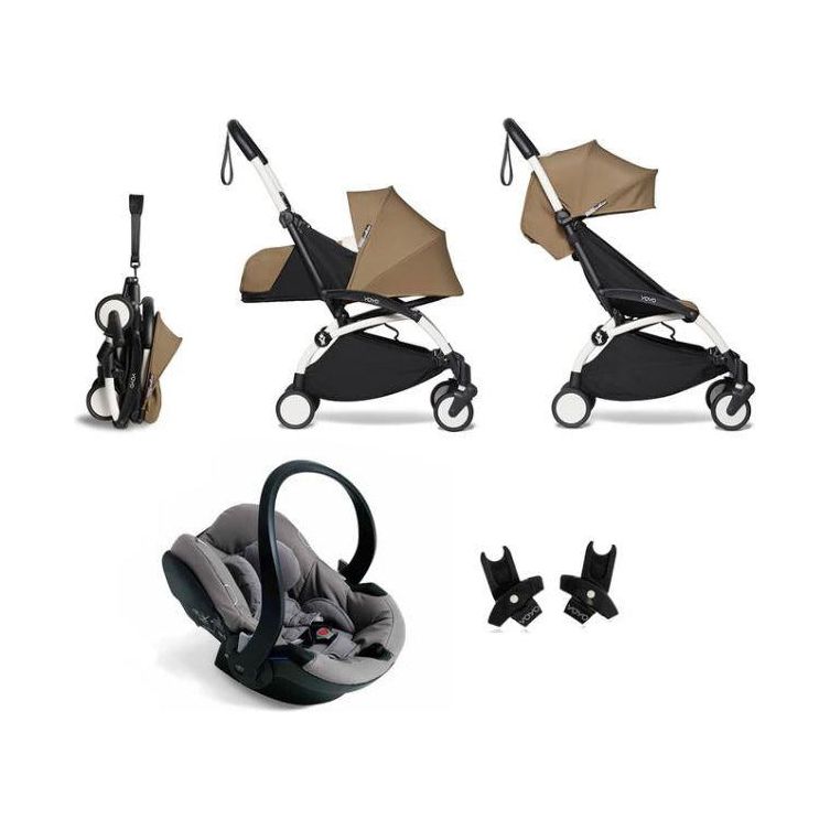 BABYZEN YOYO² Travel System - Toffee bundle (car seat + fabric pack with frame) | Little Baby.