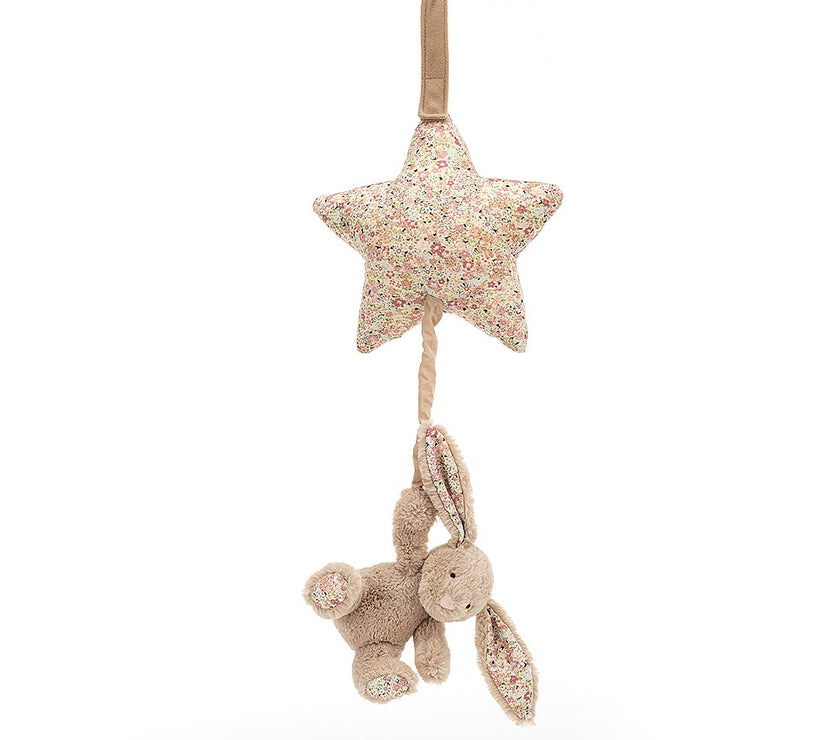 JellyCat Blossom Bea Beige Bunny Musical Pull | Little Baby.