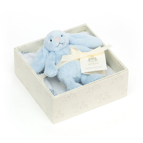 JellyCat Bashful Blue Bunny Gift Set | Little Baby.