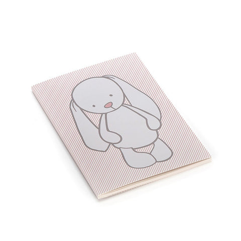 JellyCat Bashful Bunny Pink Stripes A6 Note Book | Little Baby.