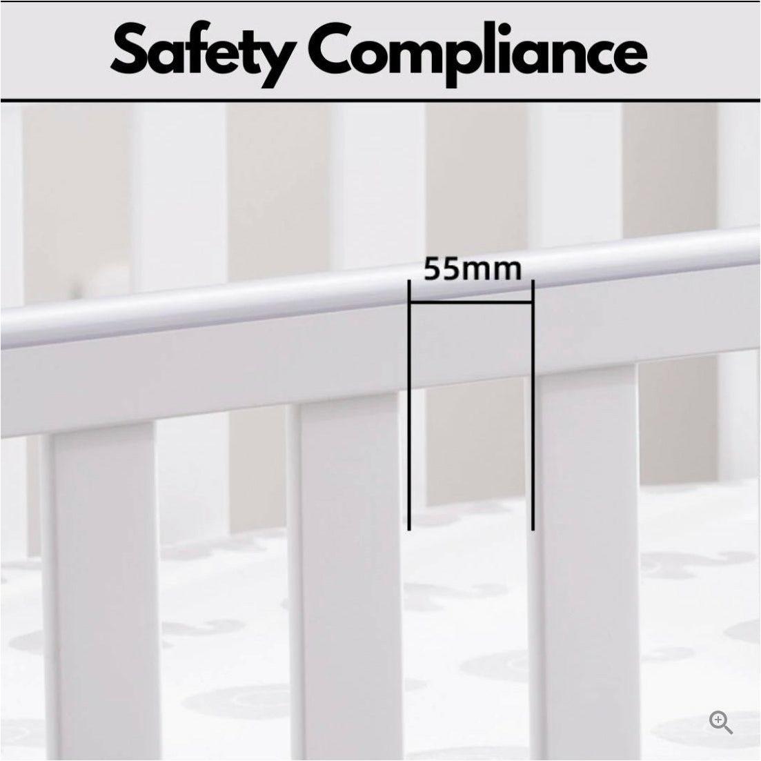 Palette Box Sweet Dreams Avant Garde 10-in-1 Convertible Baby Cot with Anti-Colic System (ACS) & Rocker - Drop Gate (120x60cm)