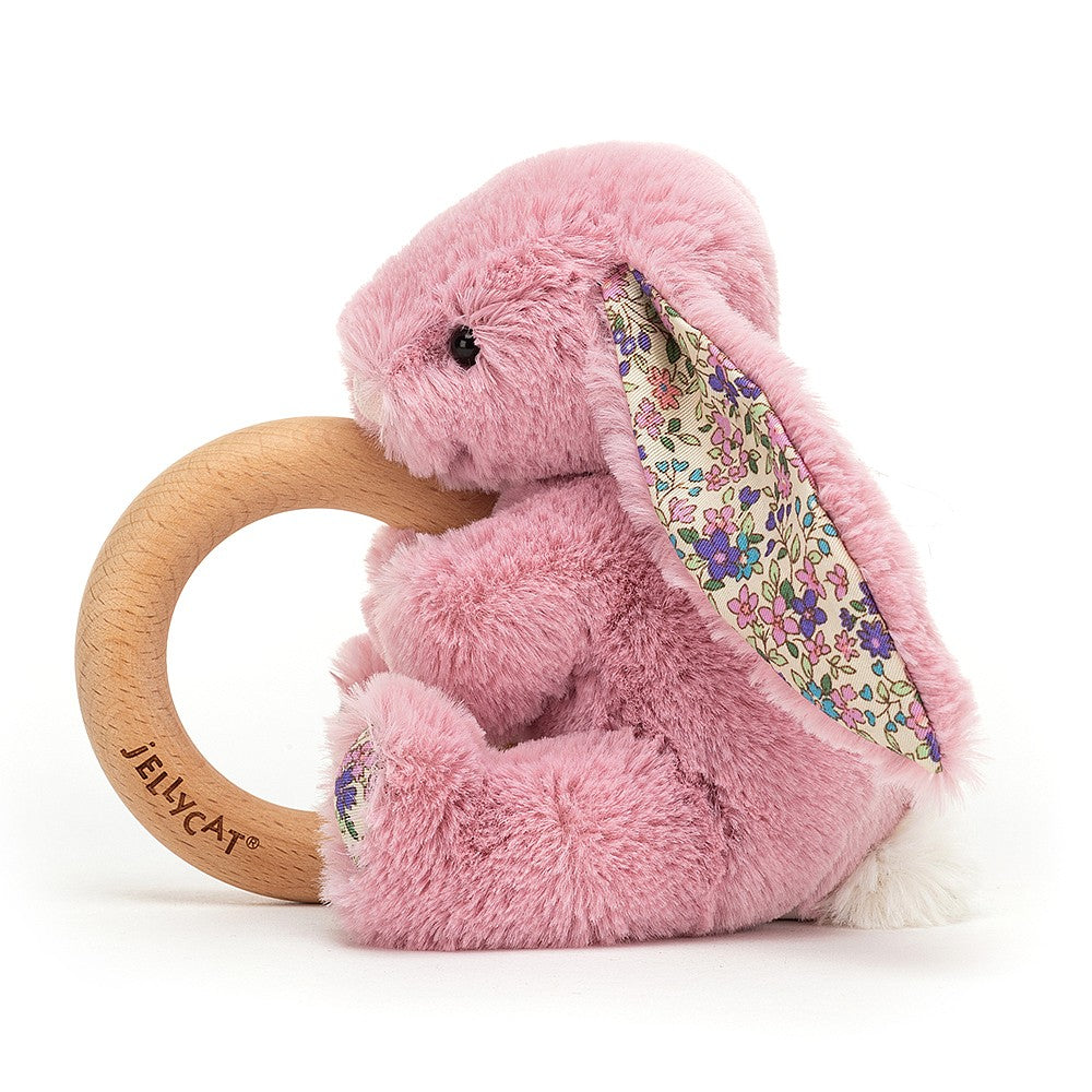 JellyCat Blossom Tulip Bunny Wooden Ring Toy - H13cm | Little Baby.