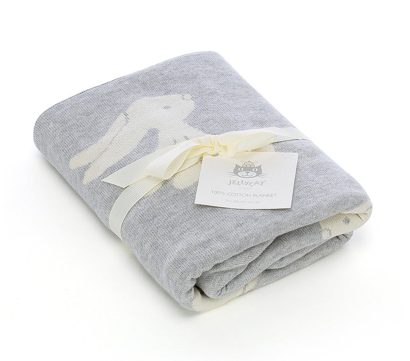 JellyCat Bashful Silver Bunny Blanket (Boxed)