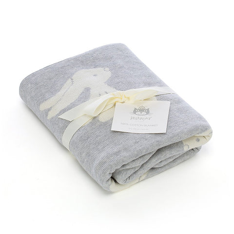 JellyCat Bashful Silver Bunny Blanket (Boxed)