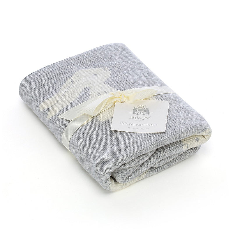 JellyCat Bashful Silver Bunny Blanket (Boxed)-3