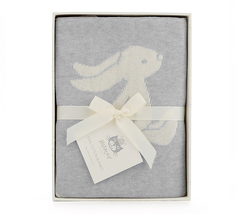 JellyCat Bashful Silver Bunny Blanket (Boxed)
