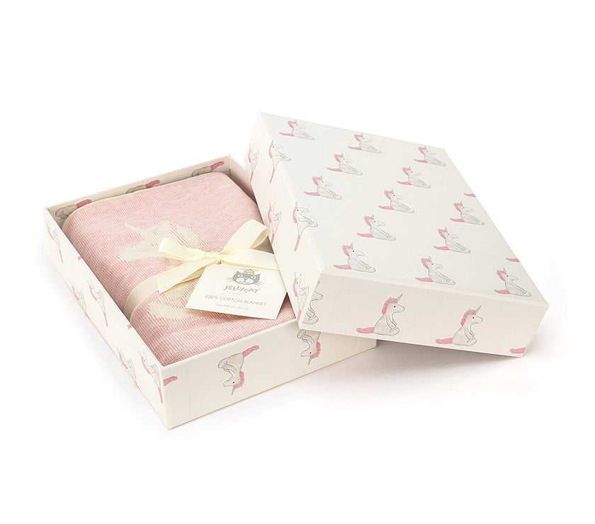 JellyCat Bashful Unicorn Blanket (Boxed) | Little Baby.