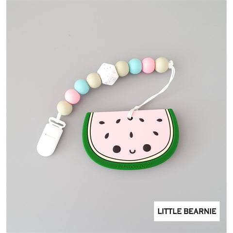 Little Bearnie Modern Baby Teether Clip Set - Cute Cute Watermelon | Little Baby.