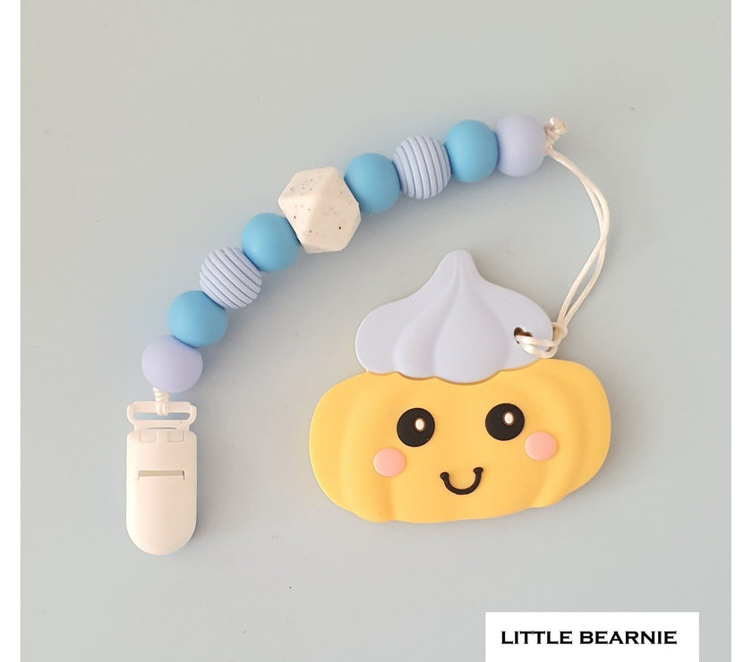 Little Bearnie Modern Baby Teether Clip Set - Gem Biscuit (Blue) | Little Baby.