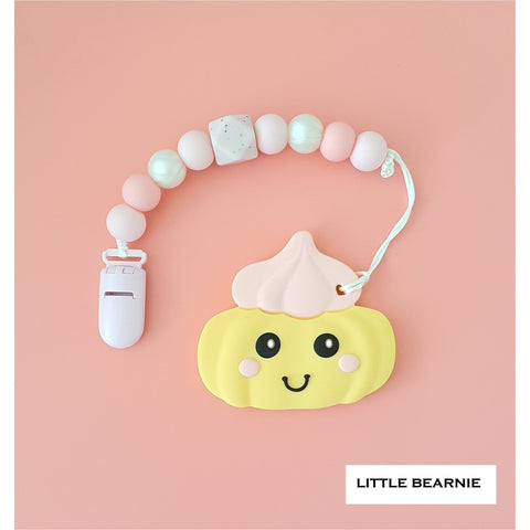 Little Bearnie Modern Baby Teether Clip Set - Gem Biscuit (Pink) | Little Baby.